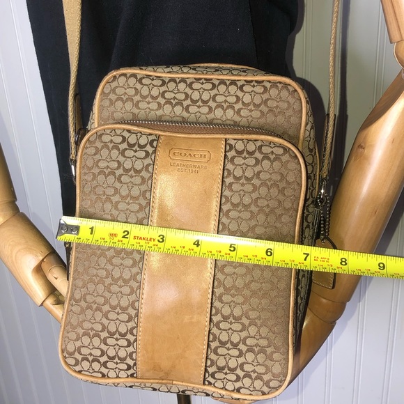 COACH Micro CC Monogram Canvas & Suede Compact Crossbody Shoulder Bag UNISEX - Picture 12 of 15